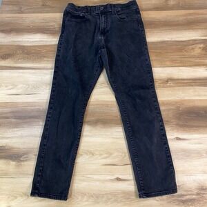 Lucky Brand 410 Athletic Straight Jeans Mens 34x32 Heritage Workwear Black Denim